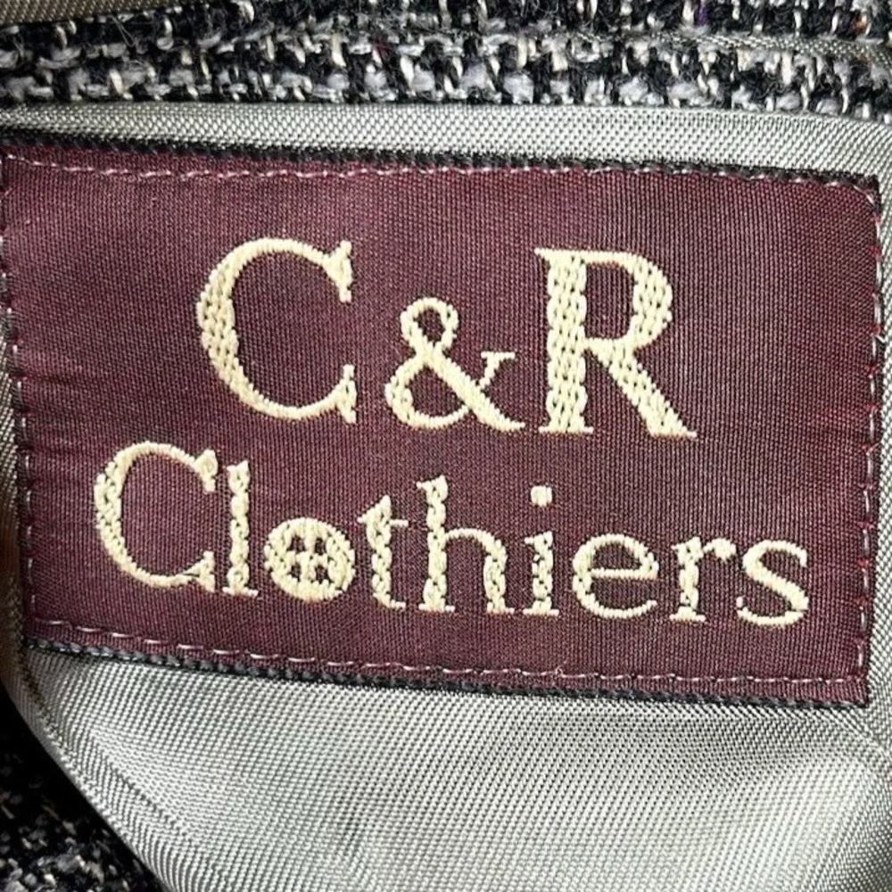 C & R Clothiers Vintage Tweed 2-Button‎ Blazer Size 42 Classic Made in USA